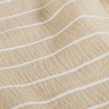 MUSSELIN BETTWÄSCHE BEIGE MIT WEISSEN STREIFEN