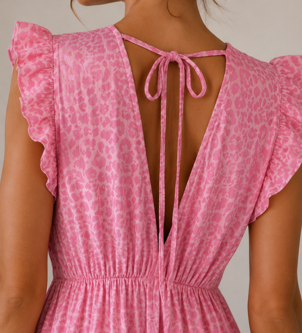 MAXI MUSSELINKLEID „LEO BLUSH“