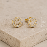 ZIERLICHE OHRSTECKER „SMILEY“ - 925/ - Silber 18KT VERGOLDET