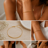 ARMBAND 18KT VERGOLDET  „GOLDEN PEARL DOT“
