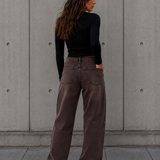 BARREL JEANS - CHOCOLATE BROWN
