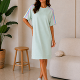 SPORTIVES STREIFENKLEID „SAMANTA“ - BUTTERSTOFF