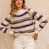 PULLI MIT PAILLETTEN BEIGE