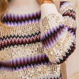 PULLI MIT PAILLETTEN BEIGE