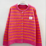 GESTREIFTER CARDIGAN "SELF LOVE CLUB"