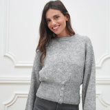 STRICKPULLOVER MIT KNOPFLEISTE