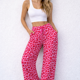 LEO MUSSELIN HOSE IN ROT / ROSA