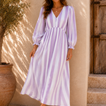 Luna Lyocell Dress Flieder weiss