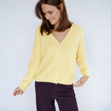 STRICKJACKE MIT V-AUSSCHNITT "LIMONCELLO"