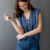 STRICKWESTE MIT V-AUSSCHNITT