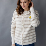 GESTREIFTER CARDIGAN "SMILEY"