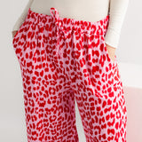 LEO MUSSELIN HOSE IN ROT / ROSA