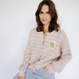 GESTREIFTER CARDIGAN "SMILEY"