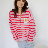 GESTREIFTER CARDIGAN "SMILEY"