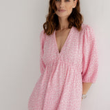 MAXI MUSSELINKLEID „ROSA LEO“