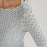 MESH-LONGSLEEVE MIT KLEINEN PÜNKTCHEN