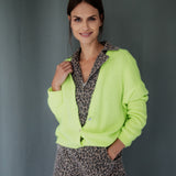 STRICKJACKE MIT V-AUSSCHNITT LIMEGREEN