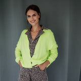 STRICKJACKE MIT V-AUSSCHNITT LIMEGREEN