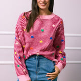 GESTREIFTER PULLOVER "LITTLE HEARTS"