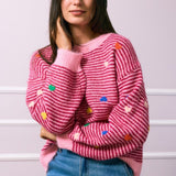 GESTREIFTER PULLOVER "LITTLE HEARTS"