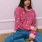 GESTREIFTER PULLOVER "LITTLE HEARTS"
