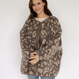 OVERSIZE LEOJACKE IN TAUPE