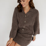 ZWEITEILER „COZY CHIC“ - STRICKSET IN SCHOKOBRAUN