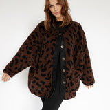 OVERSIZE LEOJACKE IN SCHOKOBRAUN