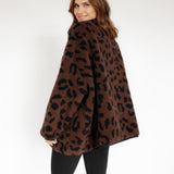 OVERSIZE LEOJACKE IN SCHOKOBRAUN