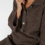 ZWEITEILER „COZY CHIC“ - STRICKSET IN SCHOKOBRAUN