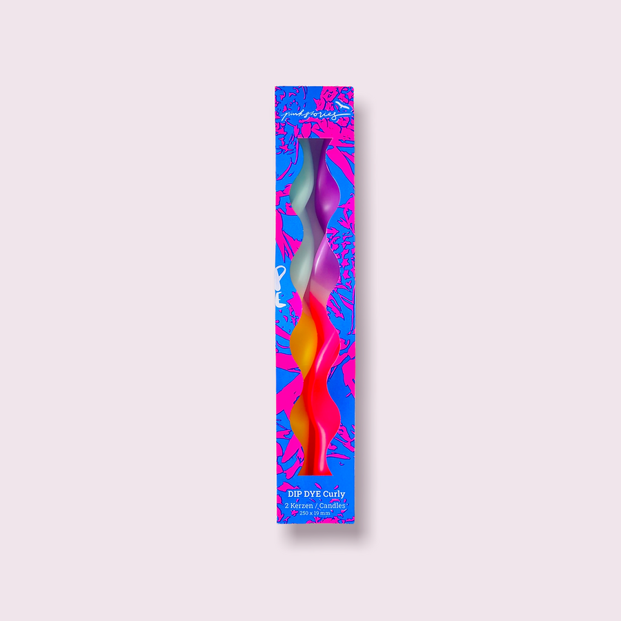 KERZEN "Dip Dye Curly Miami Edition blue" (2er Set)